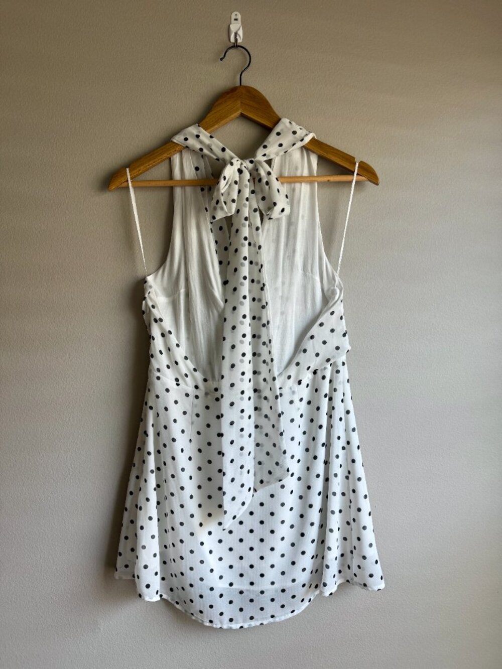 Polka Dot Tie-Up Halter Dress - Picture 8 of 9